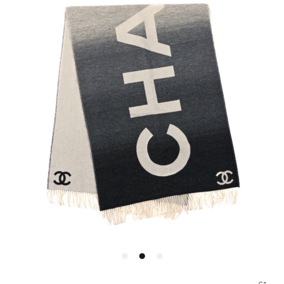 Chanel stole scarf black/white fade - Picture 1 of 2